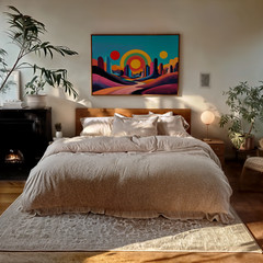Colorful Desert Wall Art Modern Southwest Print Boho Decor Abstract Western Art