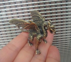 Vintage Style Solid Brass Copper Flying Dragon Statue For Home Garden Decor