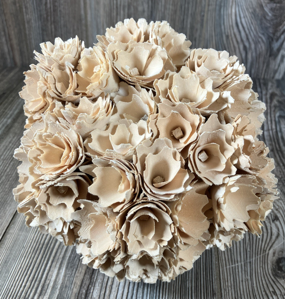 Sola Woodland Tan Flower Ball Home Decor Everlasting Faux Flowers 7in Bouquet