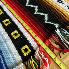 Handmade Knit Blanket Afghan Native American Southwestern Rustic Boho 50″x80″ EC