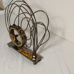 Mark R. English Steampunk Abstract Metal Wire Tabletop «CONTROL» Sculpture