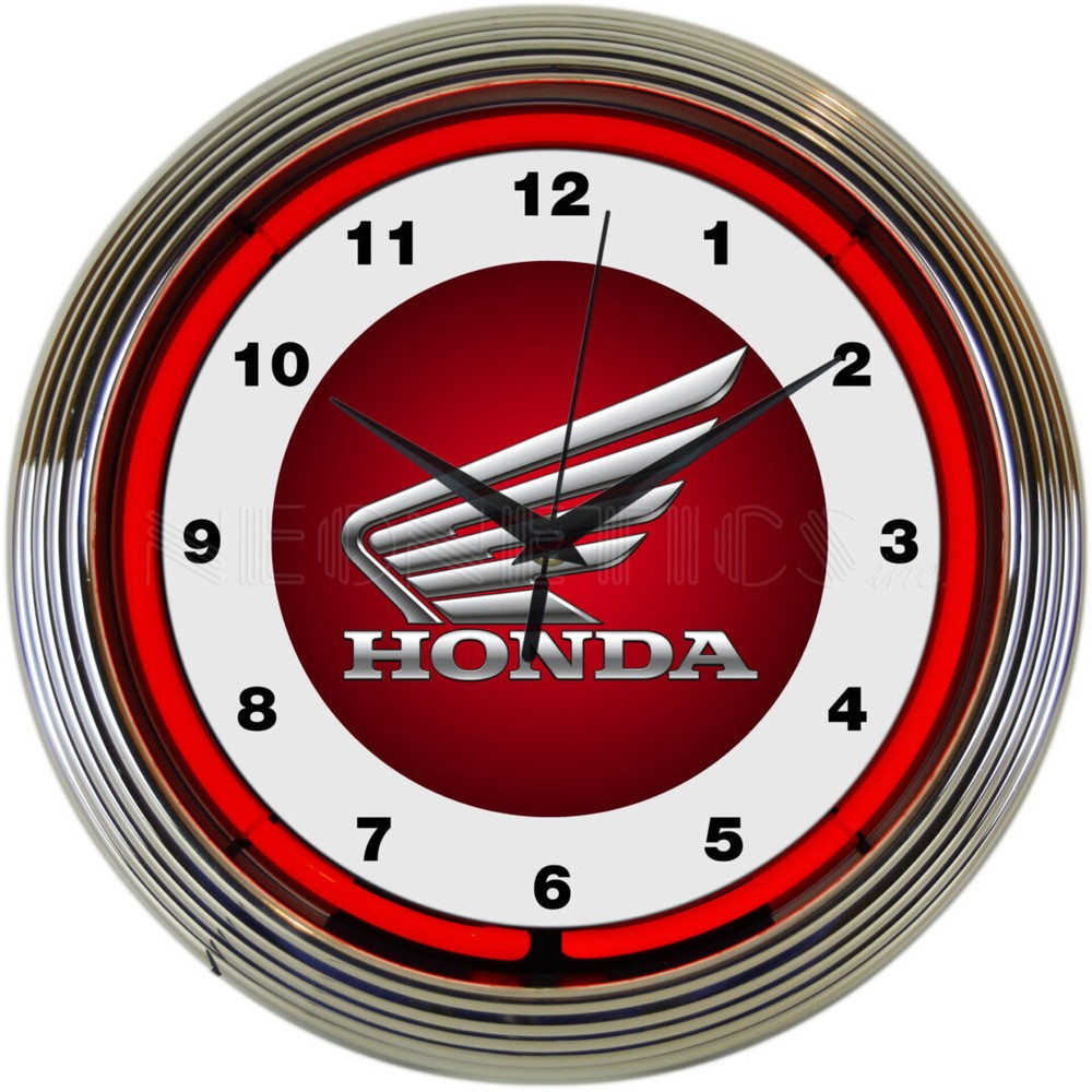 Honda Licensed Neon Clock 15 Inches in Diameter Car Garage Neon Sign 8HONDA
