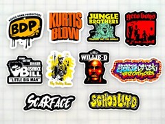 Classic Hip-Hop Sticker Lot (10 Stickers) SET 8 rap graffiti old school gangsta