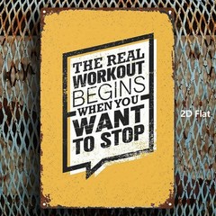 Rustic Iron Metal Wall Art | Motivational Fitness Poster Sign, 8×12 Inches