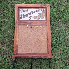 Hand Painted Embossed Art Decorative Bulletin Board W/ Hooks Key Holder 15″×10″