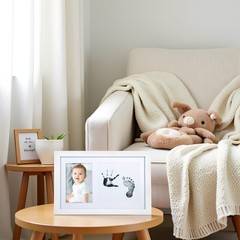 Little Pear Baby Handprint & Footprint Frame, One Size, White Babyprint Frame