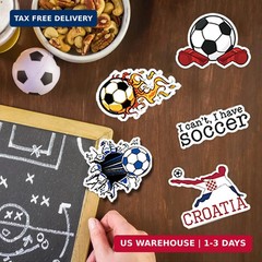 100PCS Soccer Stickers for Boys Girls Kids Teens, Vinyl Waterproof Soccer Sticke