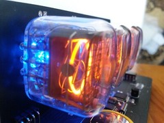 IN-12 Nixie Tubes Clock BLACK PCB WITH BLUE BACKLIGHT