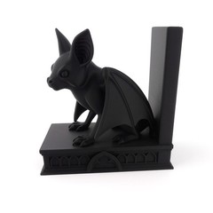 3D Printed Gothic Bat Bookends Dark Academia Matte Black Shelf Decor Home Accent
