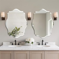 Irregular Decorative Wall Mirror Unframed Vanity Mirror for Bathroom Living Room