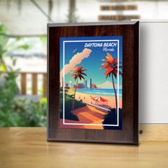 Daytona Beach Florida Decorative Wall Plaque With Easel Acrylic Stand