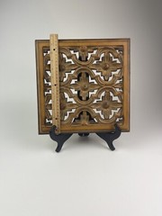 Natural Brown Wash Mándala Wood Wall Decor 12×12”