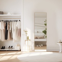 Full Length Mirror Rectangular Full Body Floor Mirror Standing Hanging Leaning
