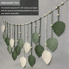 Boho Macrame Leaf Wall Hanging Rustic Chic Decor for Bedroom Living Room Gift