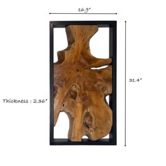 Rustic Teak Wood Wall Decor 17»x 31.5» Farmhouse Live Edge Wall Art Decoration