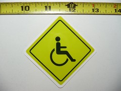 HANDICAPPED WHEELCHAIR ZONE SMALL STICKER DECAL FUN FUNNY SCRAPBOOKING NOVELTY
