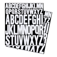 12 Sheet Letter Stickers 1 Inch 2 Inch Self Adhesive Alphabet Sticker White