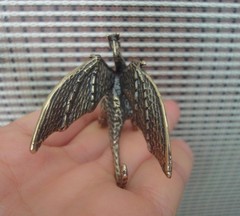 Vintage Style Solid Brass Copper Flying Dragon Statue For Home Garden Decor