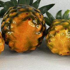 Artificial Pineapples Medium & Small Set Of 5 Plastic Decorative Fake Fruit