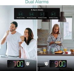 Alarm Clock for Bedroom 7 In Large Display Digital Clock with Dual Alarms&US