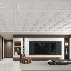 Art3D Drop Ceiling Tiles 24X24 Inch 12-Pack 48 Up Pvc Ceiling Tiles 2X2 Ft.
