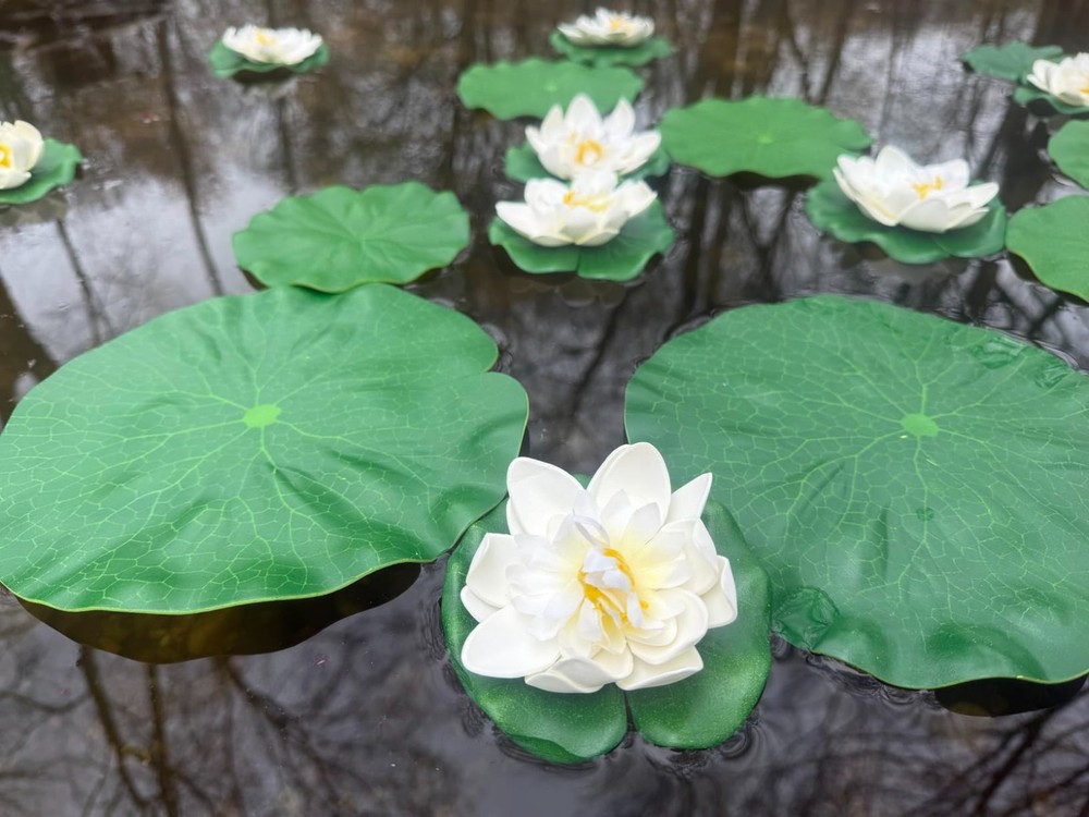 Artificial Floating Lily Pads 10PCS Lotus Leaves Pond Decor for Koi Fish Pool