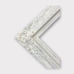 20 x 30 In stock-Traditional compo XL ornate corners wood frame,distressed White