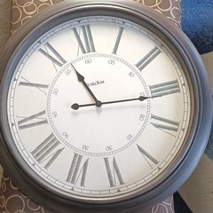 Westclox Round Analog Hanging Wall Clock Roman Numerals Beige/Brown/White/Black