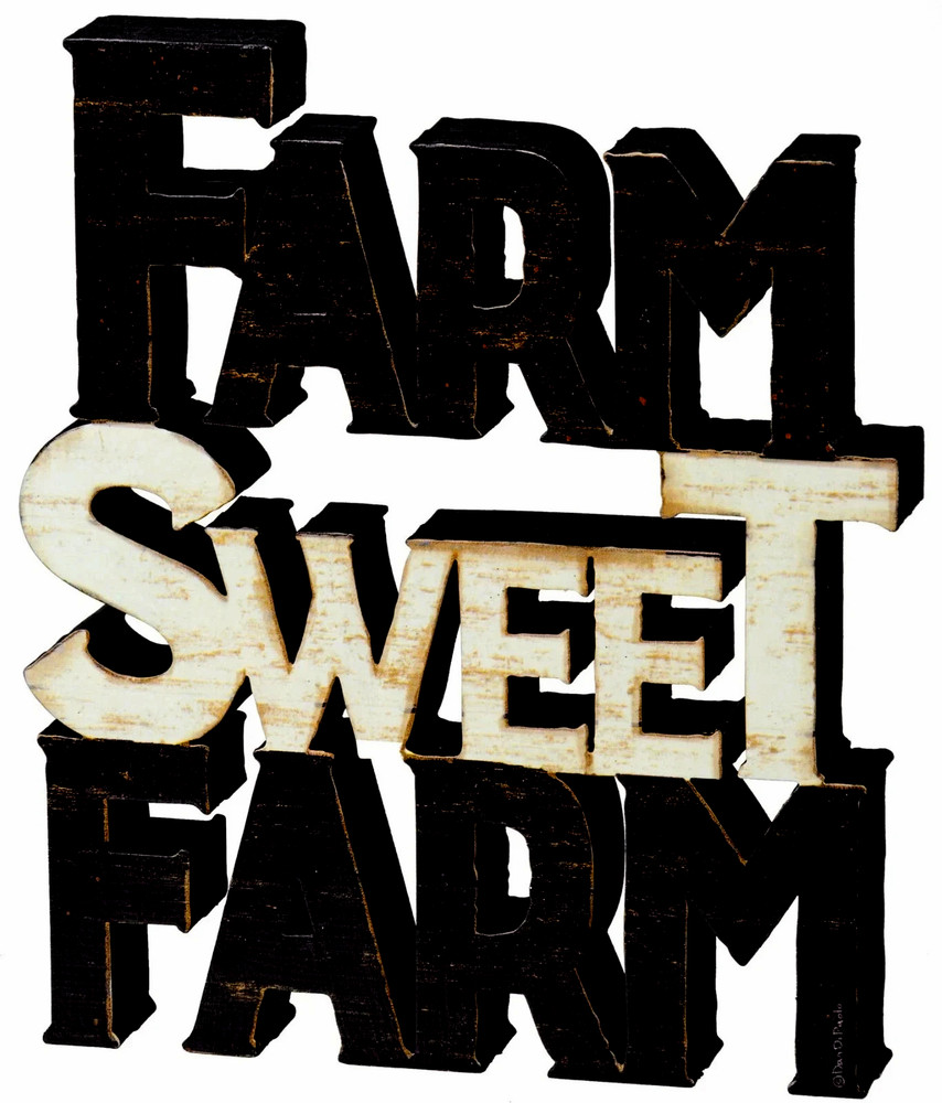 PBK FARM SWEET FARM Chunky Sitter 6″H x 7″L x 1″W Farmhouse Decor – NEW w tags