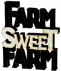 PBK FARM SWEET FARM Chunky Sitter 6″H x 7″L x 1″W Farmhouse Decor – NEW w tags