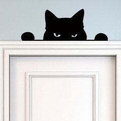Black Cat Decorative Sign – 11.8″L x 5.9″ | Ideal Black Cat Door Decor & Door…