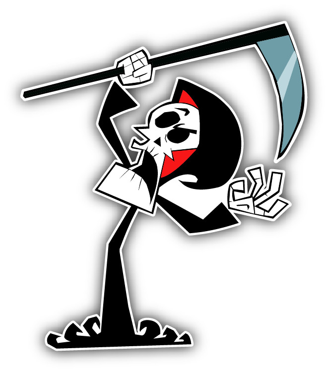 Grim Adventures Scare Braid Cartoon Car Bumper Sticker Decal 5»x 4»