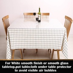 Leoewo Rectangular Clear Table Protector Crystal Plastic Table Pads Vinyl
