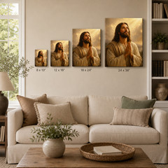 Jesus Portrait Canvas Wall Art Christian Religious livingroomDecor framed 8*12in