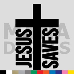 JESUS SAVES Cross Vinyl Die Cut Decal Sticker – Christian Christ God Religious