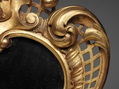 FINE! Italian Florentine Gilt Wood Diminutive Courting Mirror
