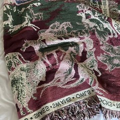 Vtg The Rug Barn Woven Throw Blanket Noahs Ark 1990s Cotton Tapestry Usa Nwt
