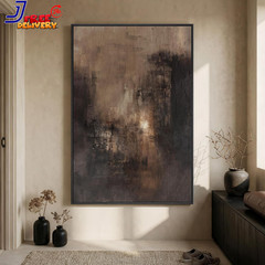 Extra Large Brown Black Abstract Wall Art for Modern Living Room Decor 40×60