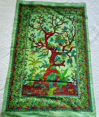 Tree of Life Green Hippie Tapestry Bohemian Wall Hanging Ethnic Decor 29×44″