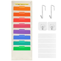 Over the Door Wall Hanging File Organizer, Wall Mount File Holder, Wall Folder