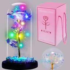 Forever Eternal Galaxy Rose In Glass Dome LED Flower Light Valentine’s Day Gift