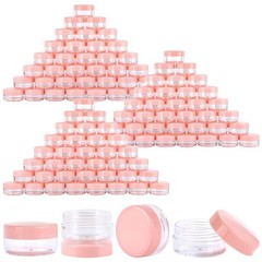 Btyms 100 Count Sample Containers Lids 10 Gram Small Plastic Makeup Jars Lip