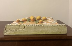 VTG Mosaic Furniture 15” Yellow Lemon Tree Italian Style Hanging Wall Art Plaque