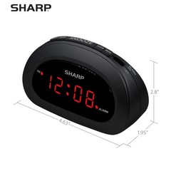 Small, SpaceSaving Digital Alarm Clock – Compact Bedside Clock with Large Red…
