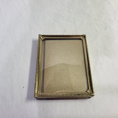 Vintage Small Brass Picture Frame with Glass & Velvet Backing