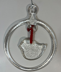 Kosta Boda Bertil Vallien Clear Glass Bird Suncatcher Ornament 9 Inch