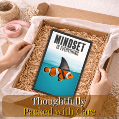 Mindset Is Everything Wall Art Framed 11×17, Motivational Poster, Office Decor