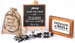 5 Pieces Funny Bathroom Signs Decor, the Perfect Mini Decorative Accent for the