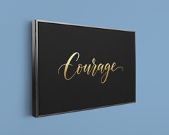 Motivational Canvas Courage Gold Lettering Wall Art Inspirational Decor