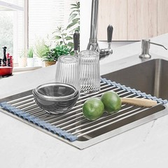 Seropy Roll Up Dish Drying Rack, Over The Sink 17.5 x 11.8 in, Gray
